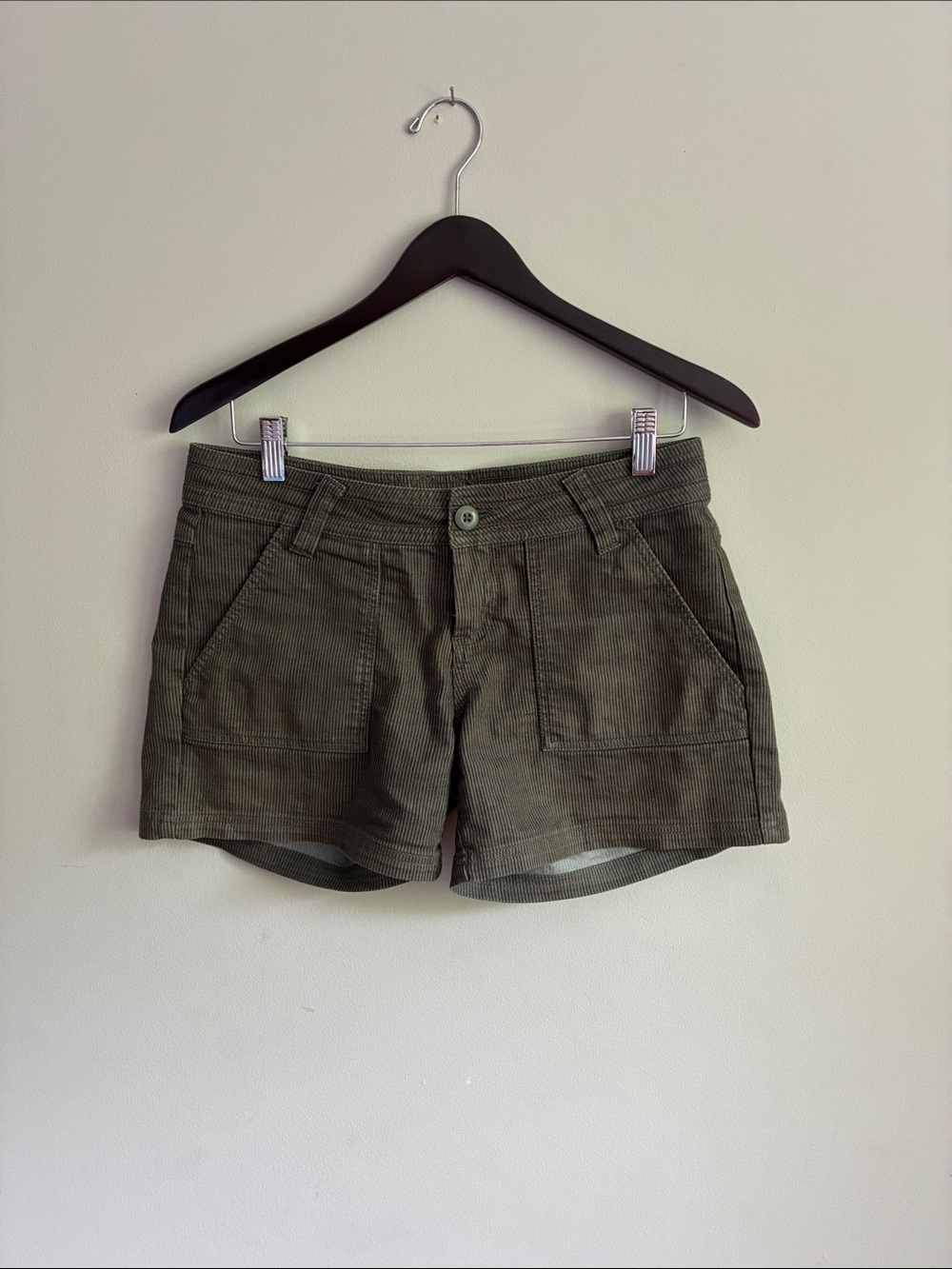 Prana Olive & Black Striped Cargo Shorts